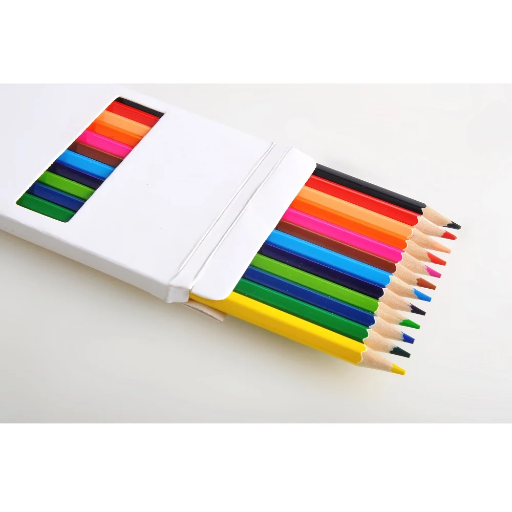 wholesale customized logo 7 inches basswood hexagonal 12 colors pencil for kids