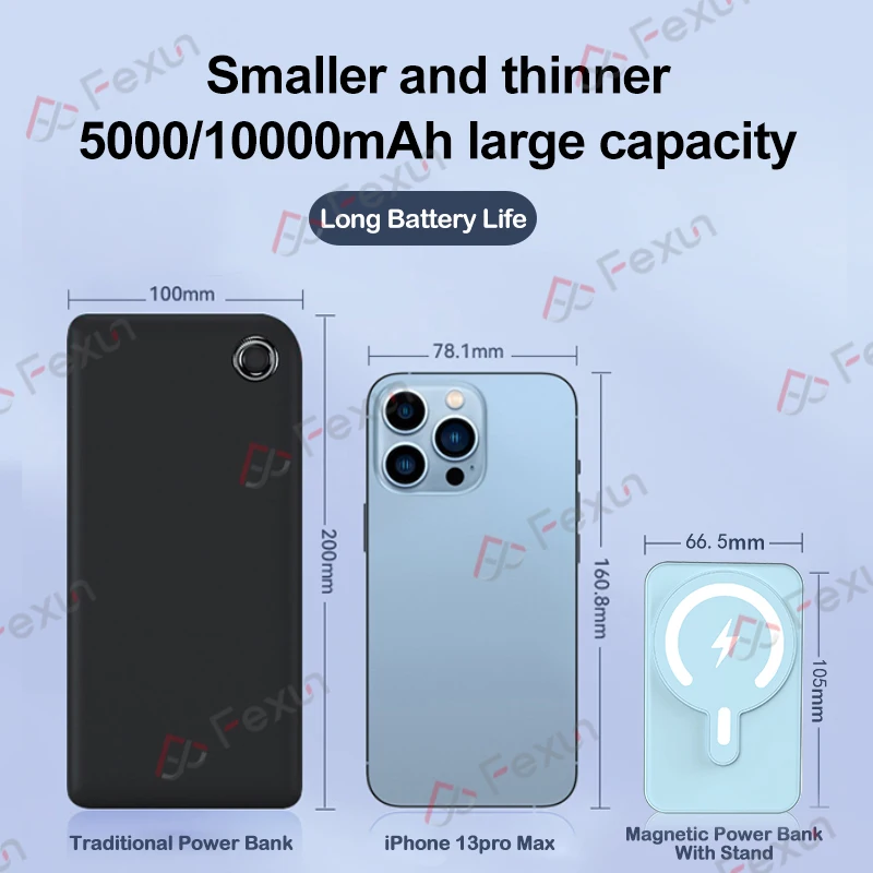 Innovation Trend 2022 Mini Slim Portable Charger 5000mah Magnetic Wireless Charging Power Bank For Batterie Externe Pover Bank