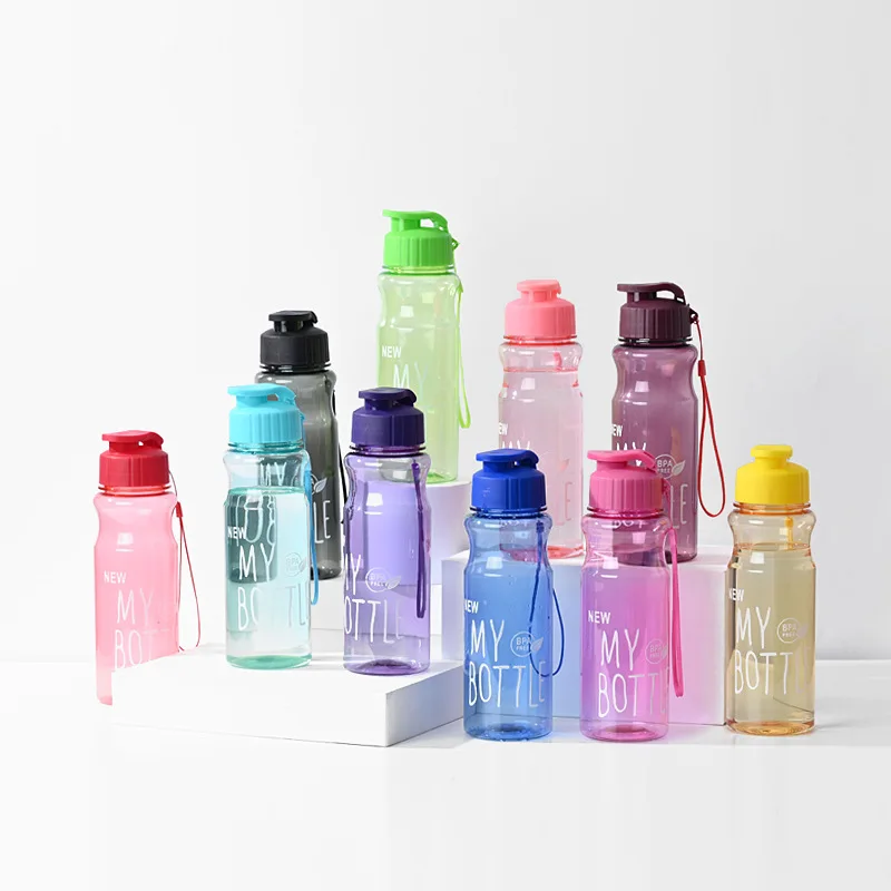 Reusable 550ML Bpa Free Plastic Drinking Water Bottle  Outdoor Sports Gym Water Cups for Students Portable straw Water Bottleor