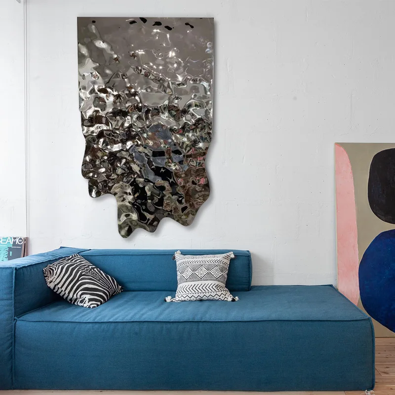 Living Room Decor  Mixed Media Artwork Handmade Wall Decor Painting 3D Abstract Metal Wall Art