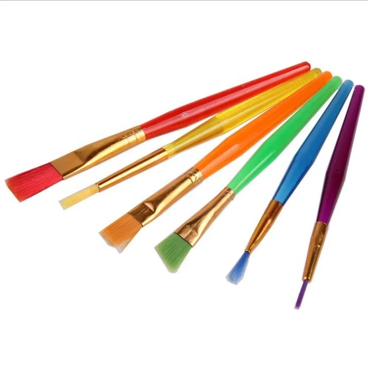 Free sample colorful nylon hair artist paint brush set