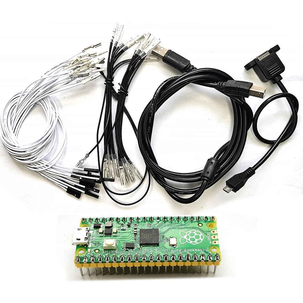 Official Raspberry Pi Pico USB Board with Button Cable Zero Delay Arcade DIY Coin Pusher Hitbox PC Games for Developing