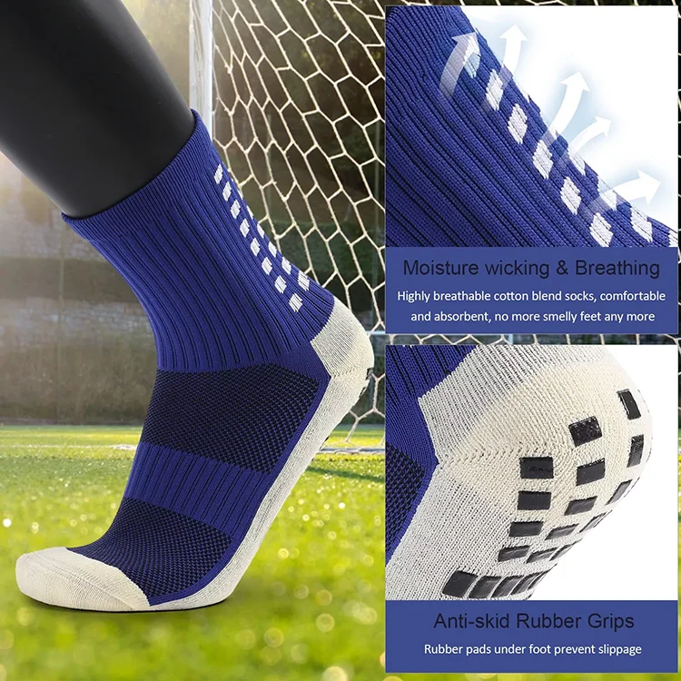 Wholesale Professional Custom Breathable Youth Crew Warm Thermal Soccer Men Anti Slip Non Slip Sports Grip Football Socks