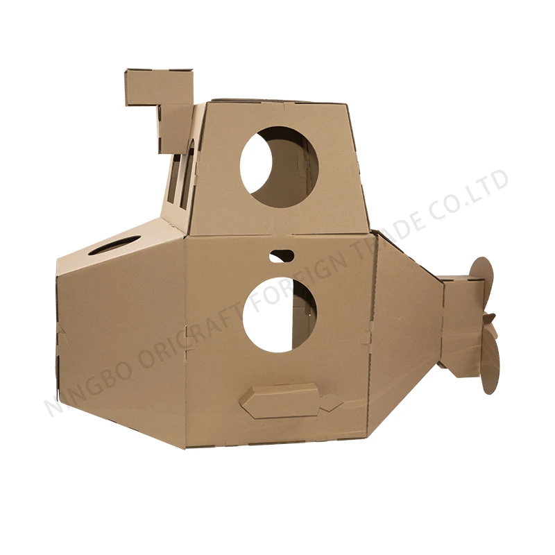 Hot diy painting toy,diy kid crafts,cardboard submarine playhouse indoor
