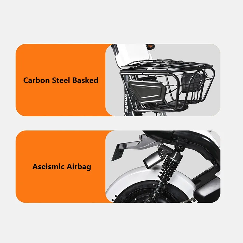 48V Long Range Double Battery Car Pedal Scooter Adult With Basket Electric Dirt Bike