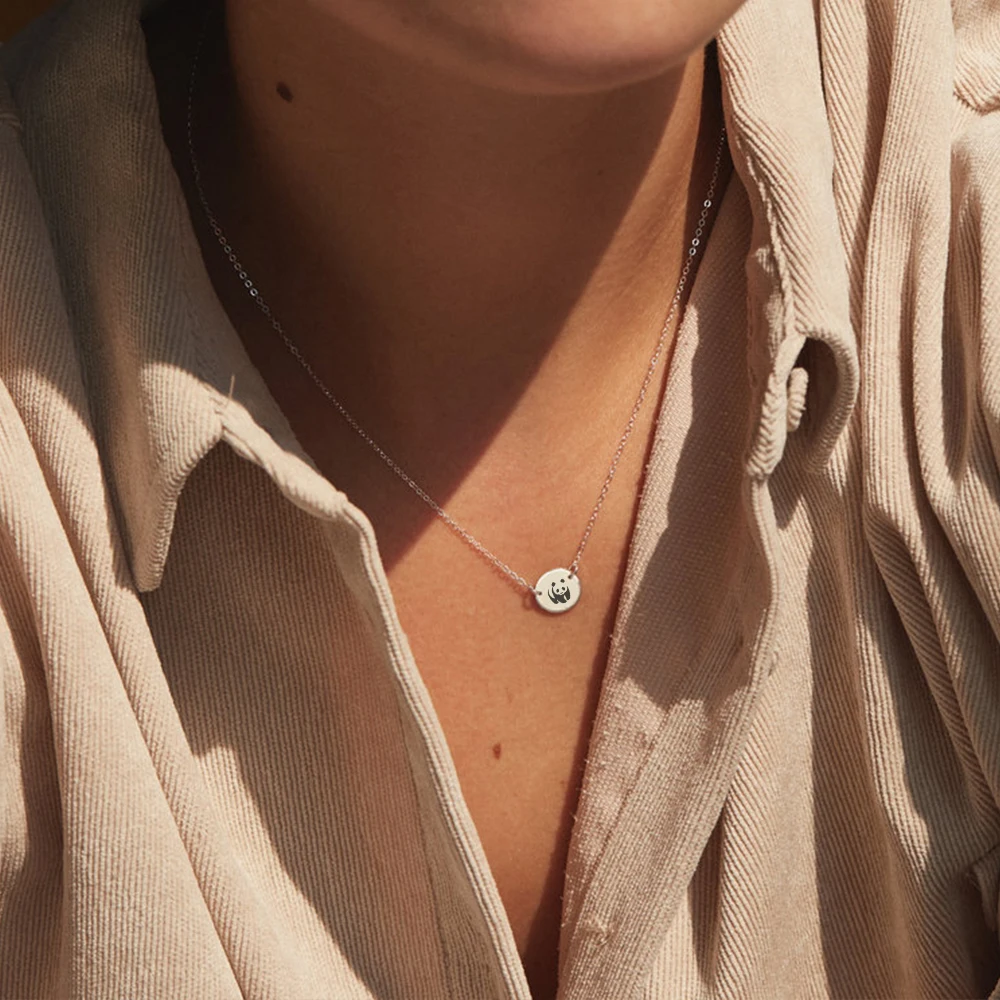 Latest Fashion Charm Necklace Engraving Animal Pendants Panda Reindeer Bear Jewelry Accessories