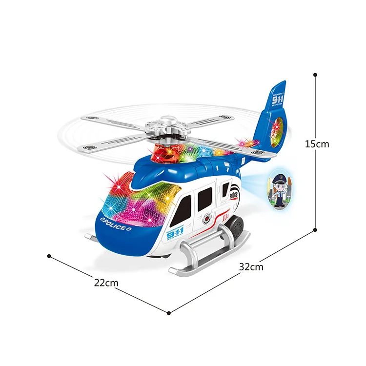 Electric Universal Light and Music Helicopter Toys With Transparency for Children's Gift