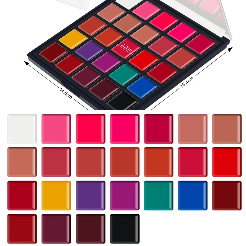 Beauty 25 colors lipstick palette matte lip gloss waterproof moisturizing makeup set without logo