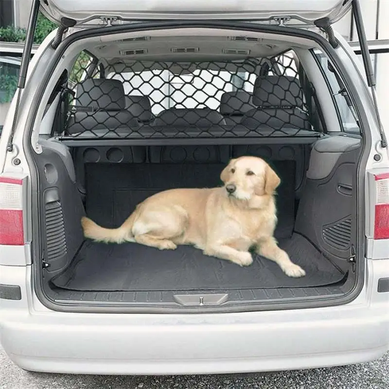 Adjustable Dog Barrier Isolation Fence Net Mesh Print Stand up Pet Travel Car Divider for Driving Safely