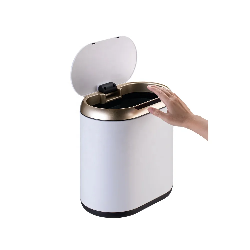 9L 12L Intelligent Automatic Save Energy Big Oval Trash Can Pedal Kitchen Waste Bin Office Hotel Smart Sensor Dust Trash Bin