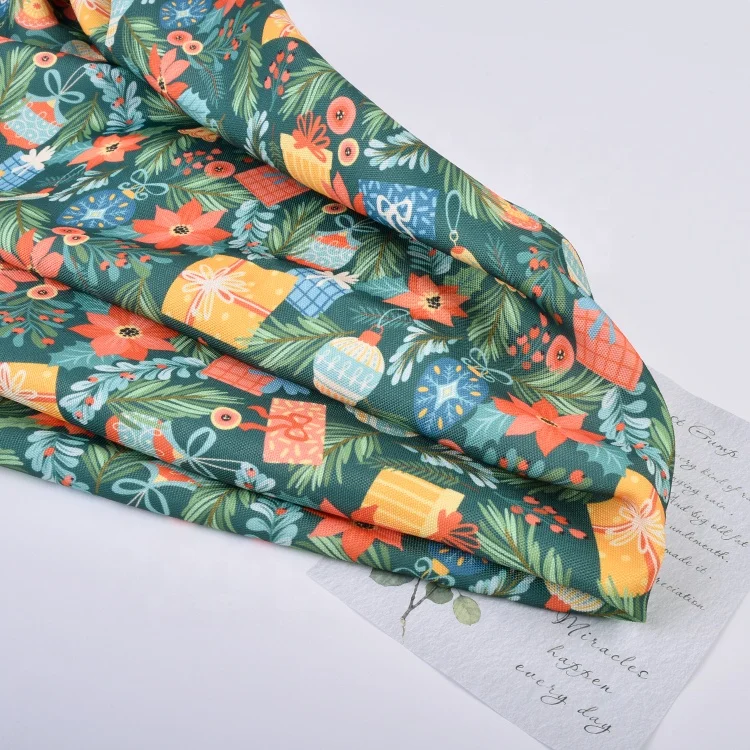 textile manufactures print custom design on fabrics christmas gift wrapping 600d oxford fabric