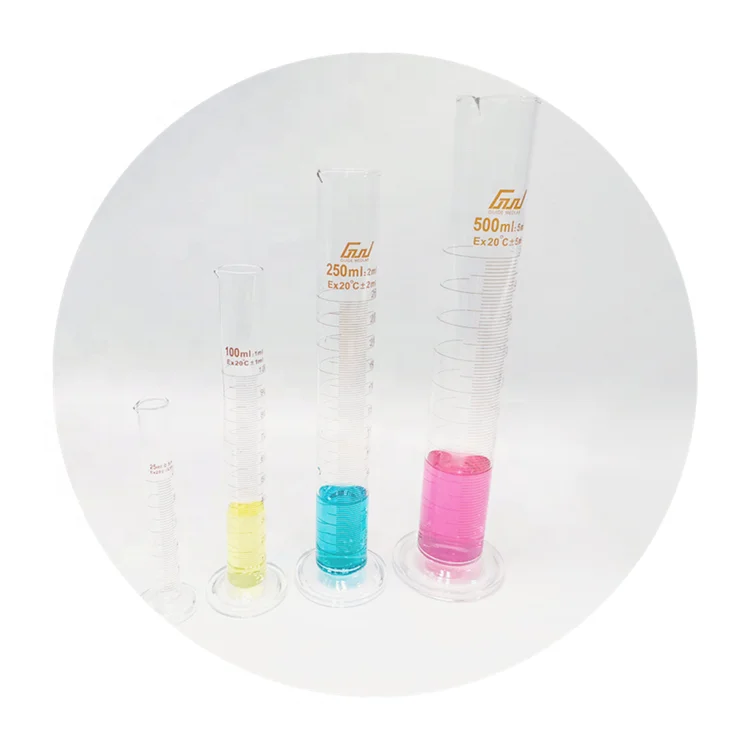 Низкая цена боросиликат 3 круглый стеклянный измерительный цилиндр 1000 мл для