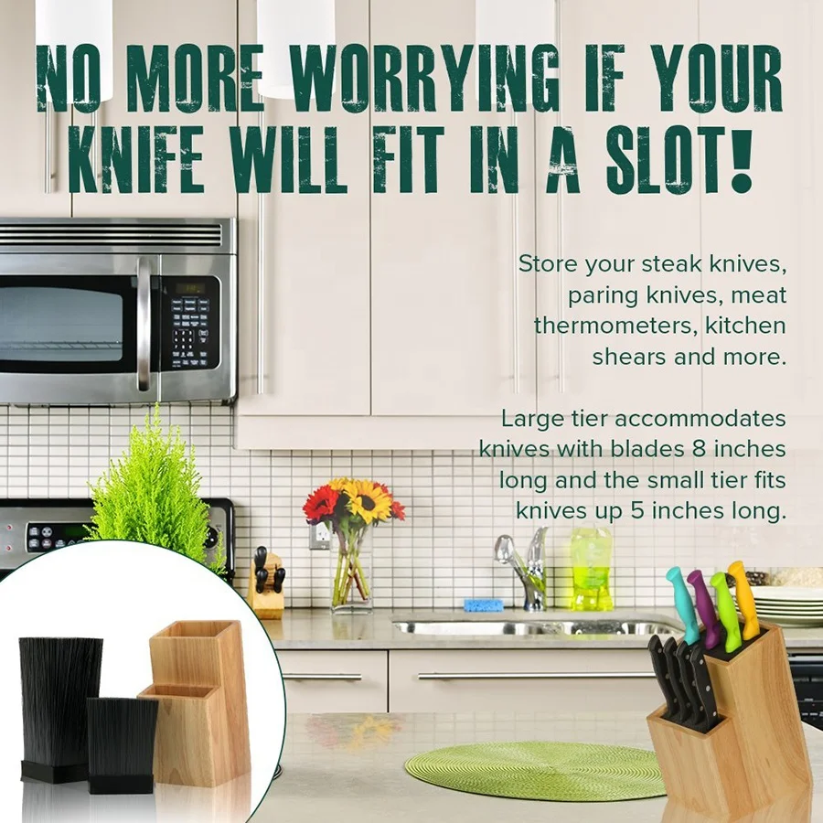 High quality bamboo stand for knives knife holder kitchen knife block