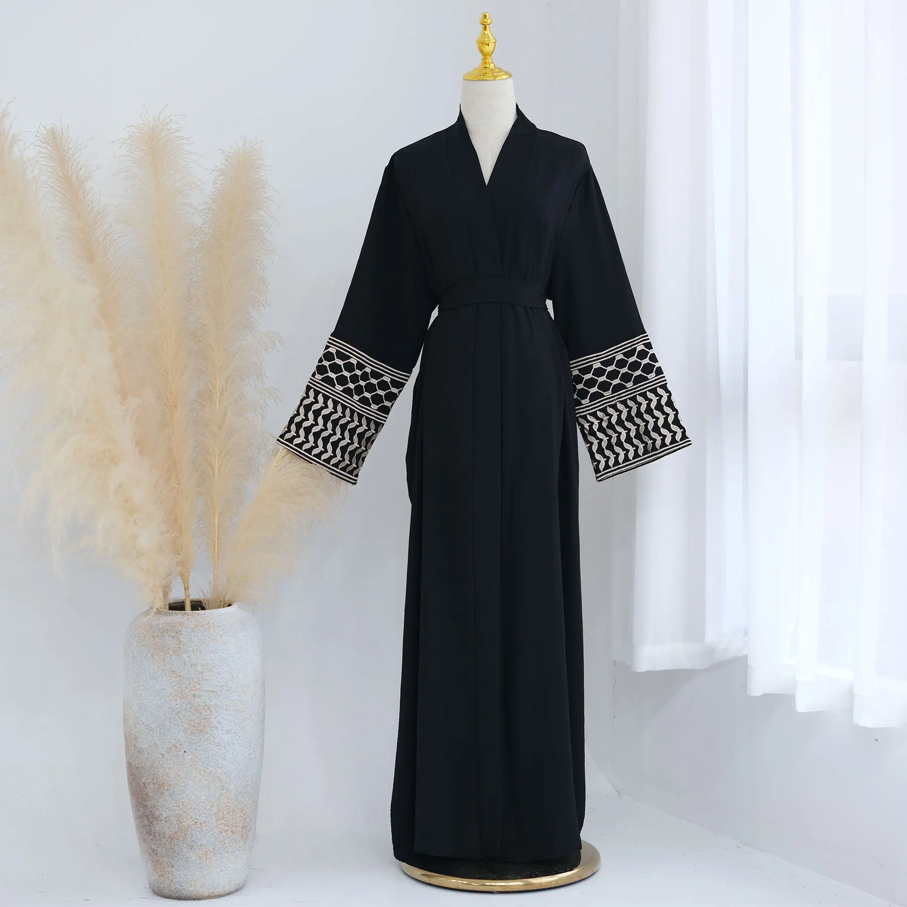 Islamic Clothing Plain Modesty Long Dress Simple Muslim Women Daily Clothes Open Abaya