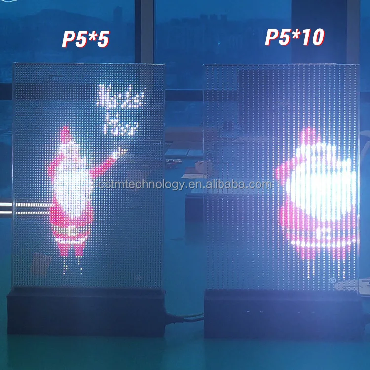 P5 P10 P20 LED Photoelectric Glass Brand Store Clear Tempered LED Display Glass Outdoor Building LED Display Screen Smart Glass