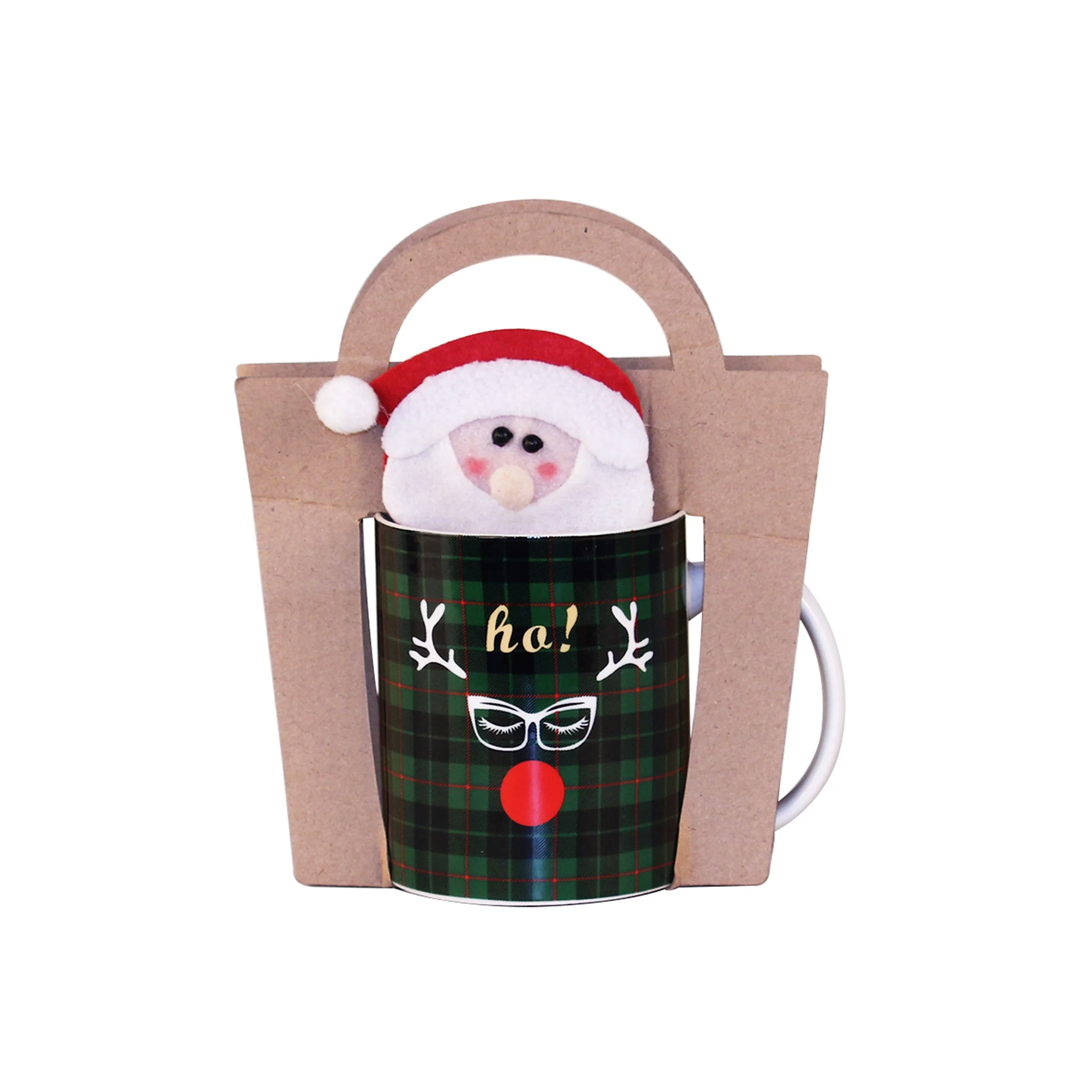 Ceramic Christmas Cup Gift Set Unique Souvenir Gift Small Christmas Decoration Items Handmade White Customized Food Contact Safe