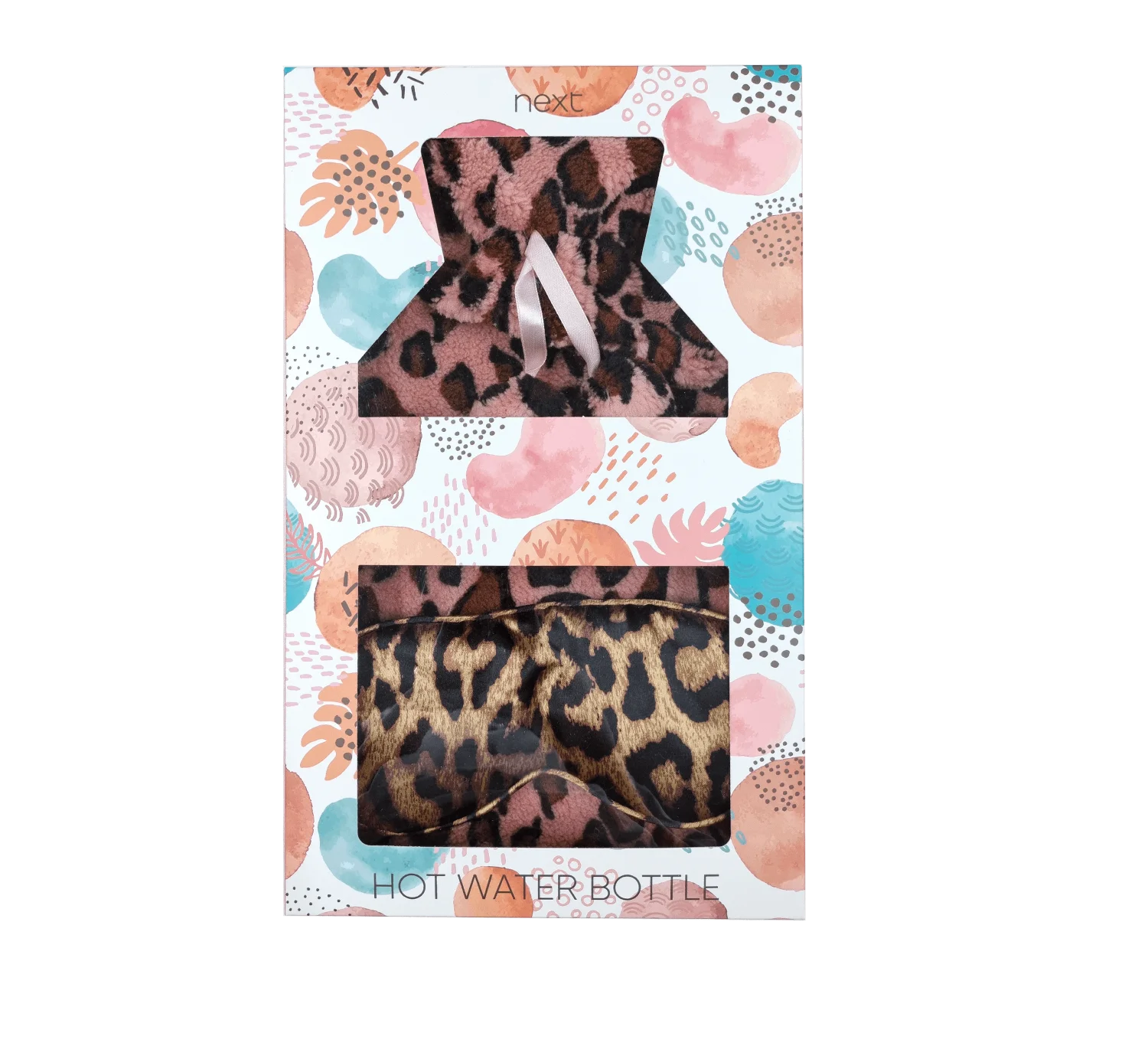 Modern Soft Eye Mask and Rubber Hot Water Bottle with Rabbit Fur Cover Gift Sets