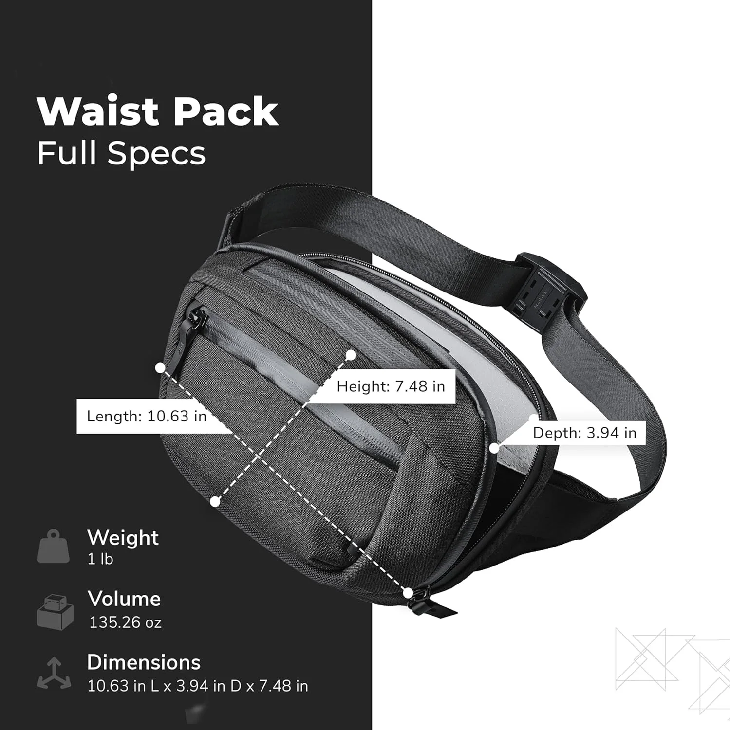 Hot Selling Versatile Tech Pouch Mini Camera Fanny pack Waist Bag Silent Waterproof Magnetic MOD Key Tether Custom Belt Bag