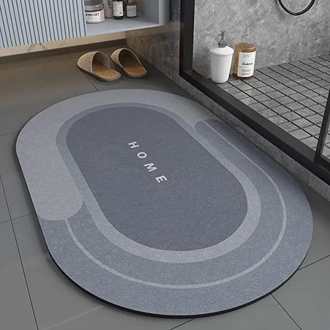 Super absorbent floor mat bath mat rubber non-slip backing bathroom floor mats rug for shower
