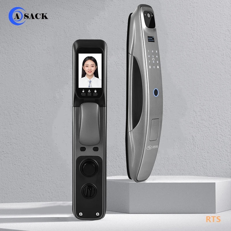 DS03 intelligent face recognition fingerprint touch smart door lock APP wifi bluetooth mobile digital biometric alarm locks