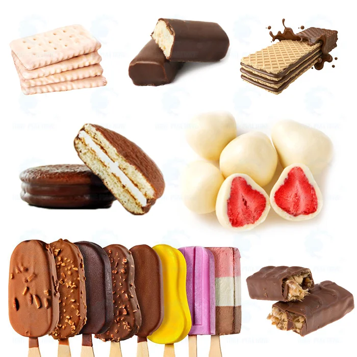 Cookie Enrober Enrobing Cooling Tunnel Automatic Chocolate Tempering Bar Biscuit Stick Chocolate Coating Machine
