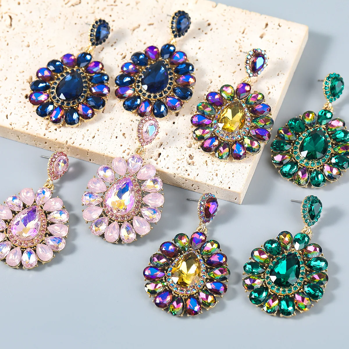 LFZ-525 Flower Earrings Sets Women Fashion Accessories 2021 Jewelry Luxury Dangle Earrings Wholesale Statement Earrings 2021