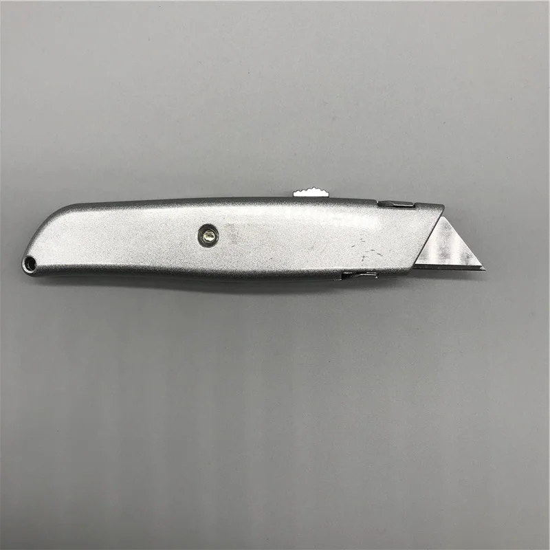 Professional zinc alloy utility retractable safe carton box cutter heavy duty utility carpet knife