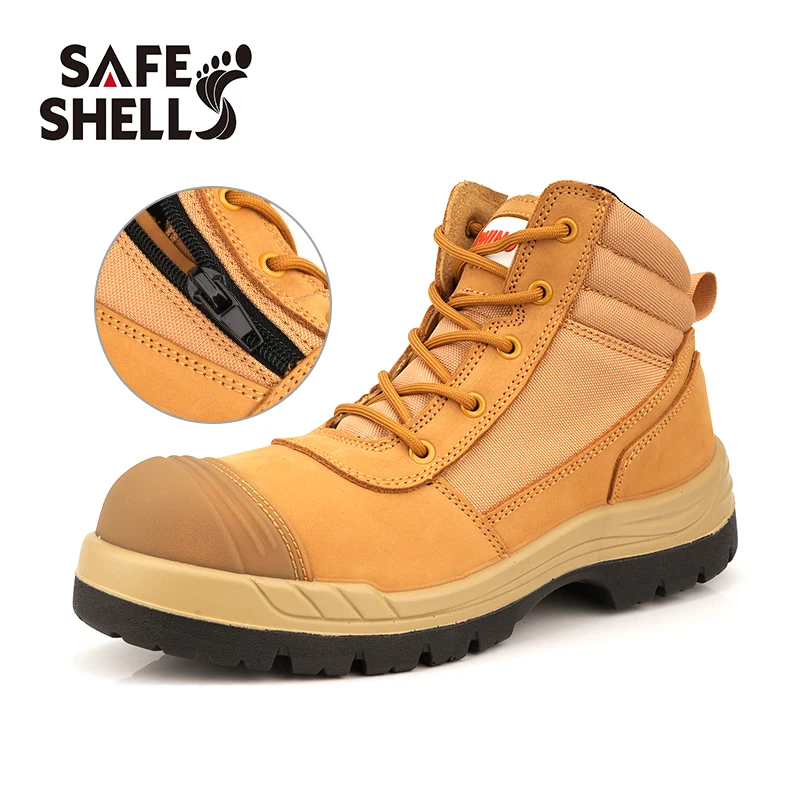 SAFETY Pu leather foot protective anti-slip boots work safety shoes waterproof iron toe rubber cement safety shoes for men
