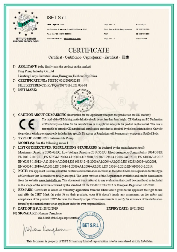 FROG Top Quality Screw Submersible Pump--QGD