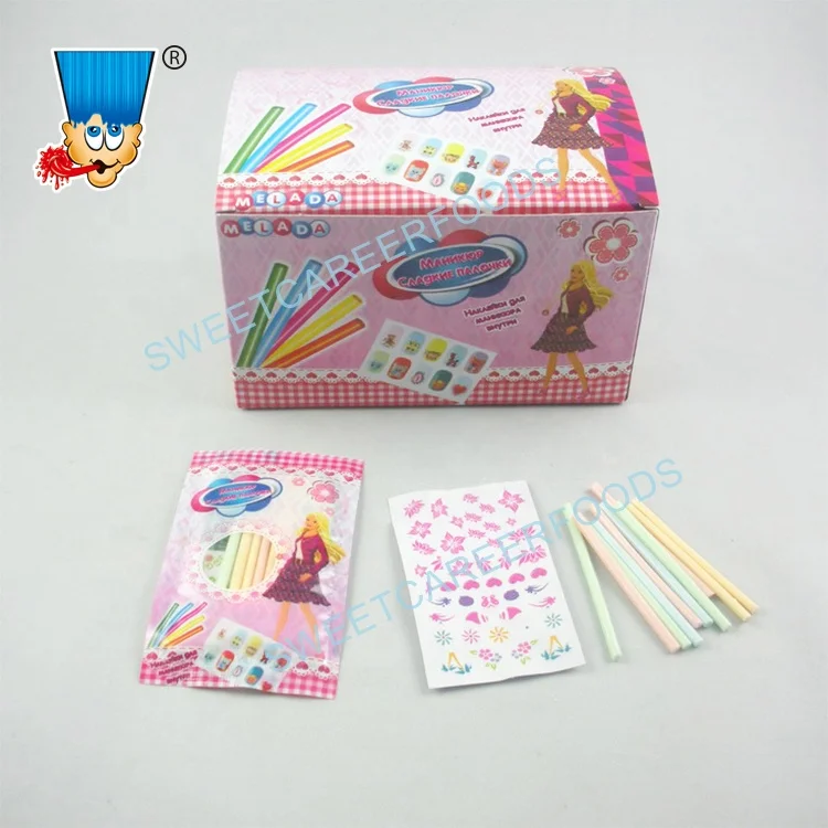 cc stick candy with nail sticker