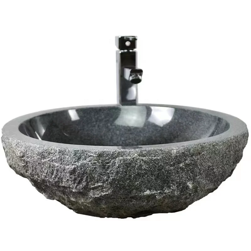 Natural Stone Sink Black Granite Stone Bathroom Sink Hand Basins for Sale