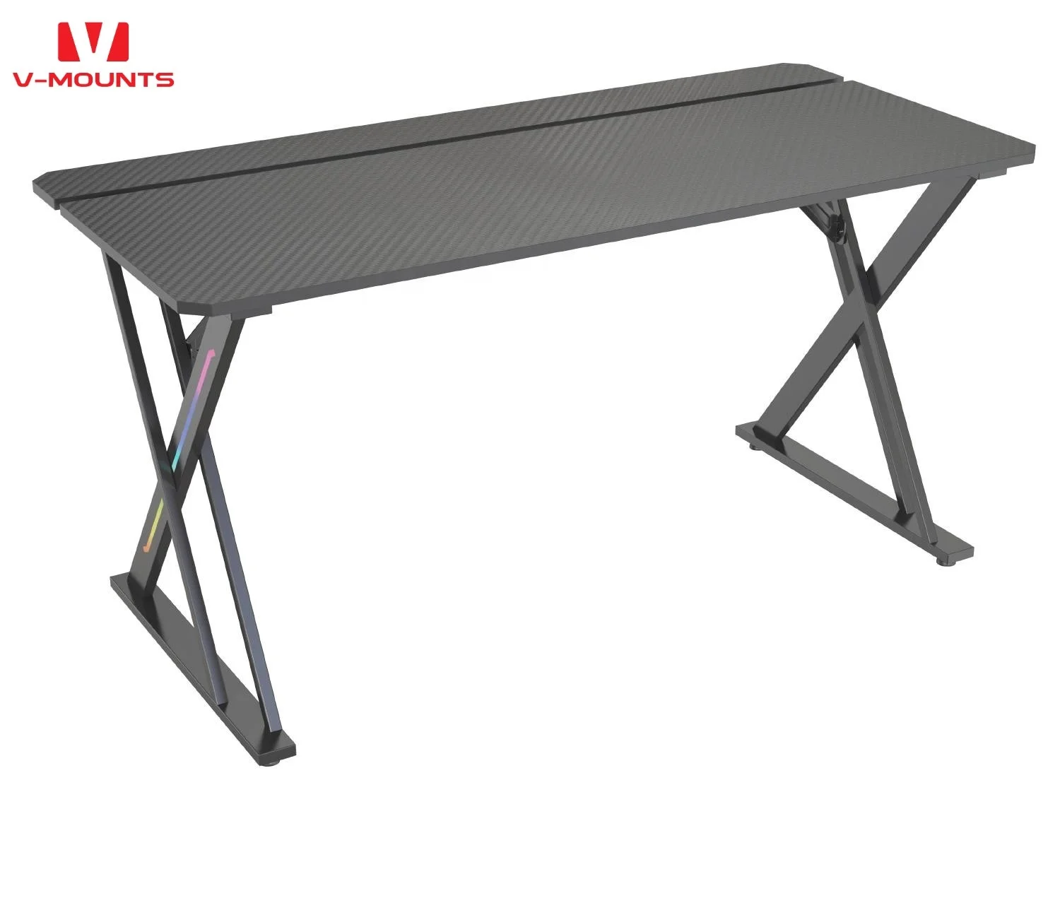 V-mounts Modern Computer Table Custom Pattern Wood PC Gaming Desk for Home Office Convertible Segmented Desktop