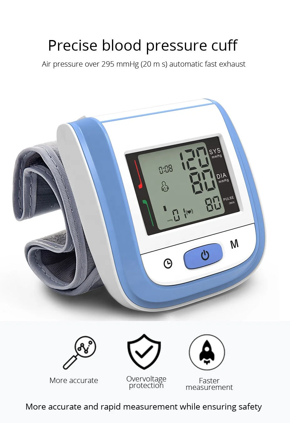 Amazon Hot Sale NEW Arrival Fashion Bluetooth Connected Wrist Digital Blood Pressure Monitor