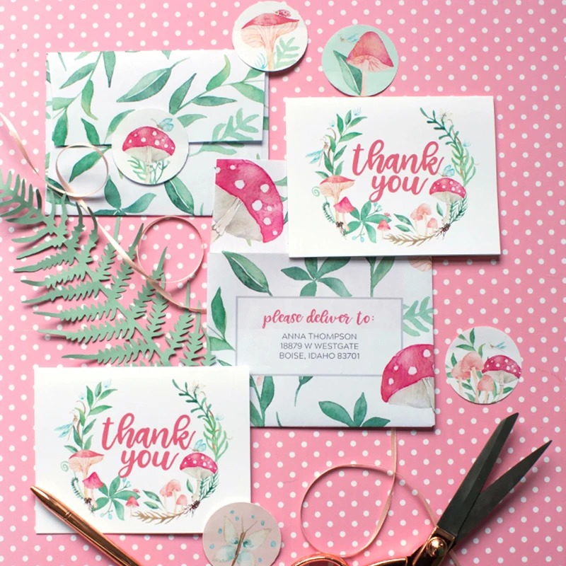 Горячая распродажа, печать на заказ, благодарственная открытка и наклейка для малого бизнеса