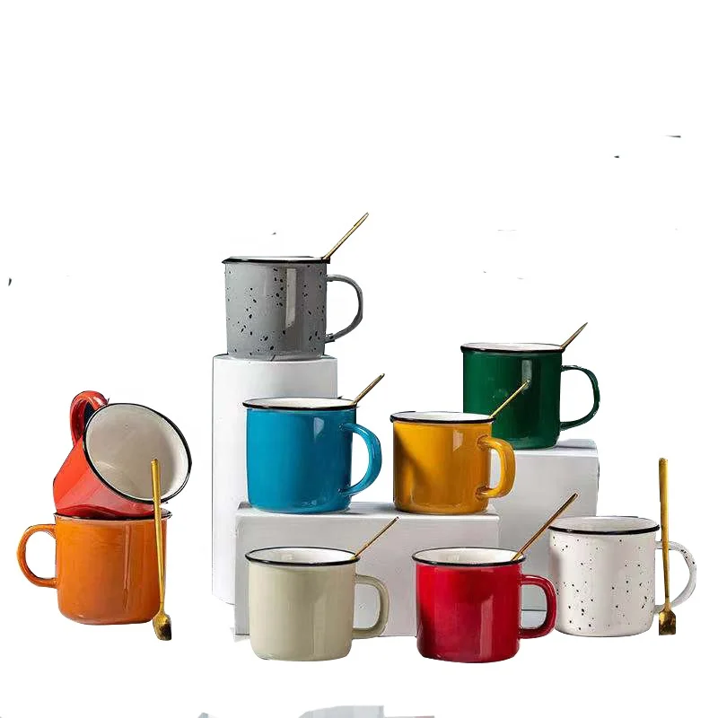 logo printing custom enamel mug, custom steel enamel camping mug, sublimation white logo printing metal enamel cu