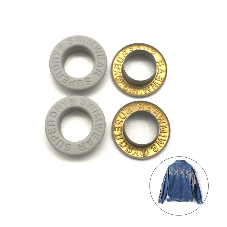 Custom high quality rust proof colored grommet rubber painting 10mm brass eyelet for clothes