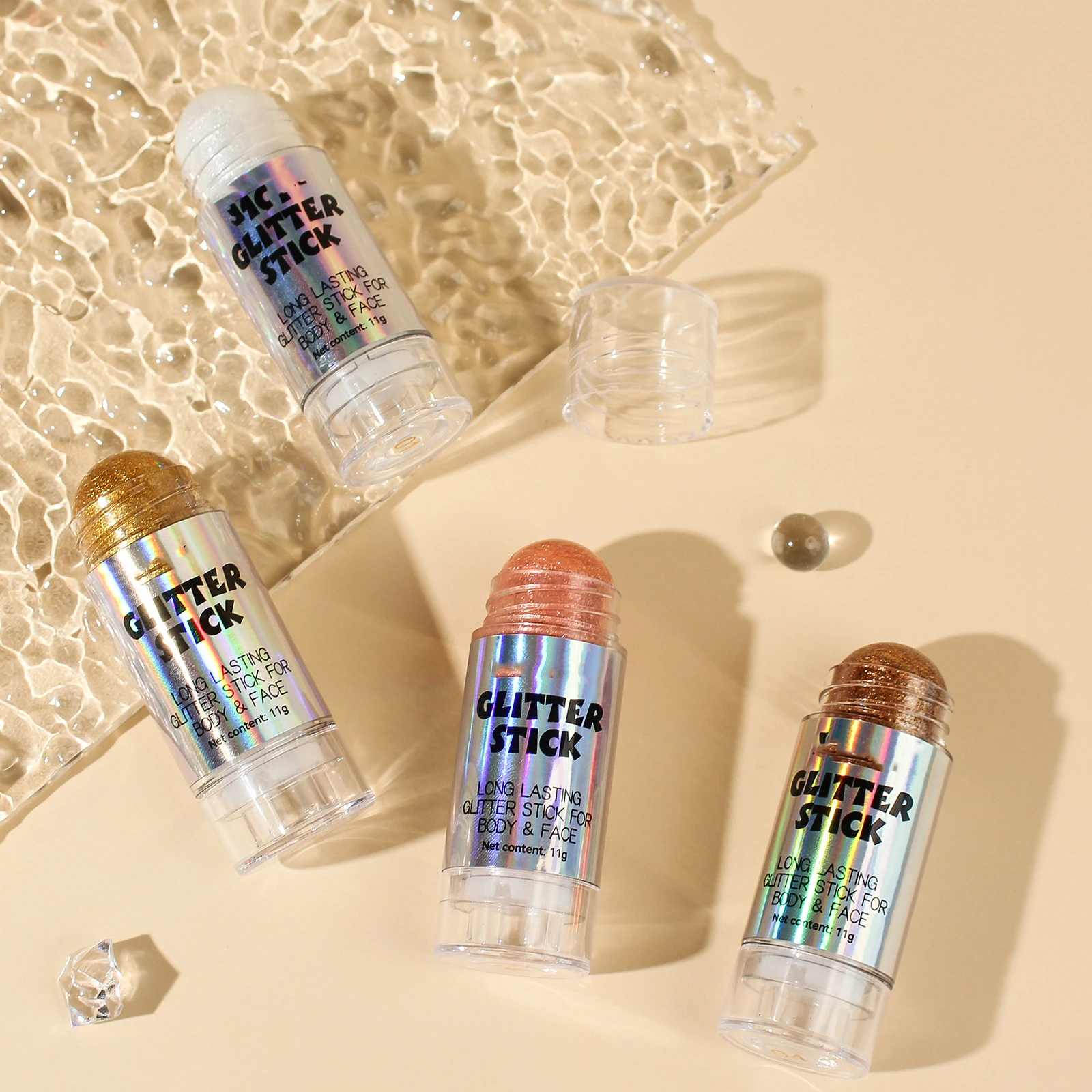 Multifunction Customized Label Makeup Powder Shimmer Bronzer Highlighter  Body Glitter