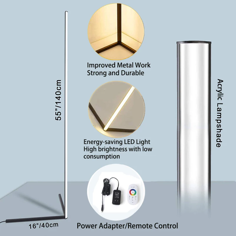 Dimmable LEONC RGB Color Changing LED Modern Floor Lamps Wholesale China Nordic Minimalist Luxury Designer Standing Lamp