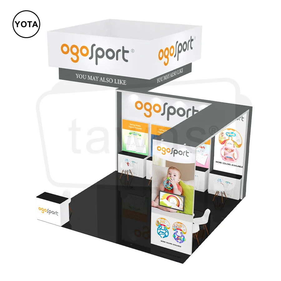Tawns Trade Show Booth Display Custom Printed Double Sides Tension Frameless Fabric Light Box Backdrop Stand