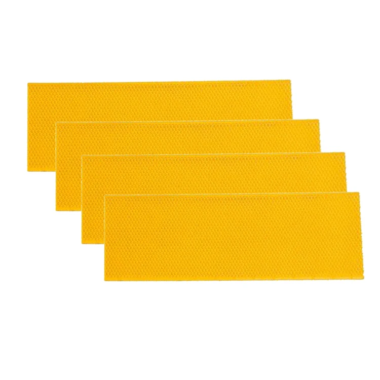 Yellow Beehive Beeswax Coated Plastic Bee Foundation Sheet 5-5/8-Inch Medium Foundation for Beehive Medium Frames
