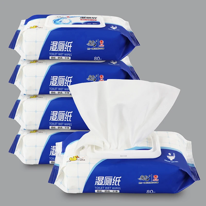 Made of 100% paper and organic natural formula with aloe vera flushable wipes flush home  moist tissue paper