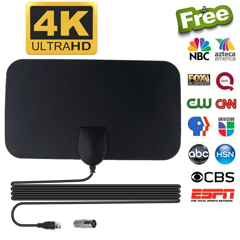 Горячая Распродажа комнатная телевизионная антенна для цифрового ТВ HDTV 4K 1080P