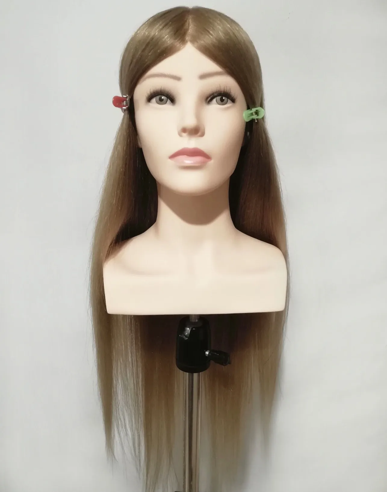 Mannequin Hair For Training Head Professional Styling Head 100% Heat Temperature Fiber Hair 24inch Long Thick Smooth Braid Train
