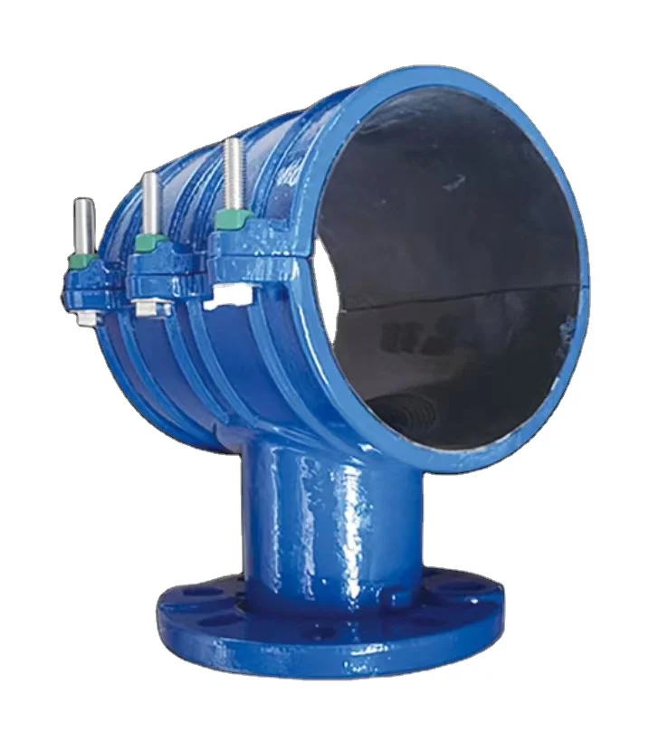 high quality ductile iron flange saddle tee   pipe
