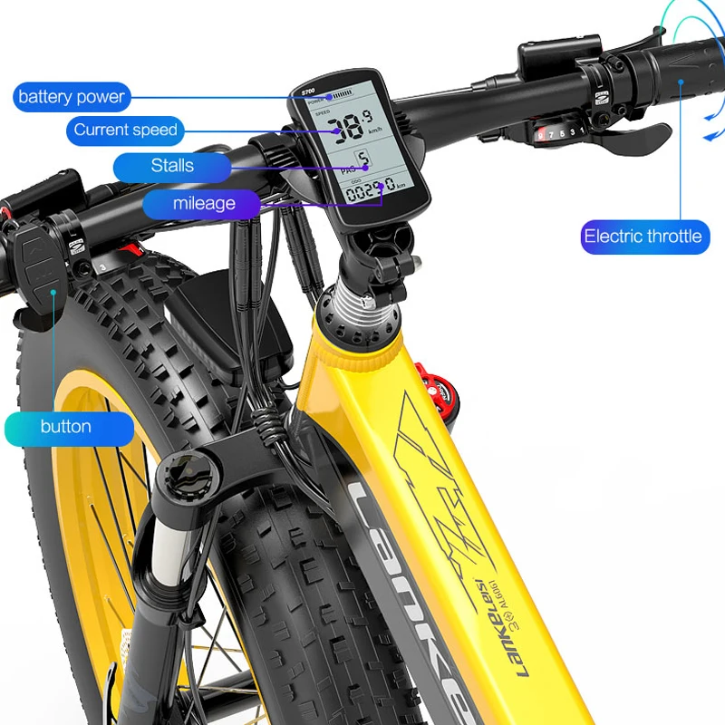 2022 NEW electric bicycle 1000W48V10.5AH lithium battery electric mountain bicycle  e bike 26inch fat tire folding electric bike