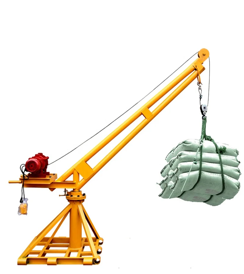2024 Hot Selling Outdoor 360 Degrees Mini Lifting Small Crane With Steel Wire Rope for Construction Cheap Price