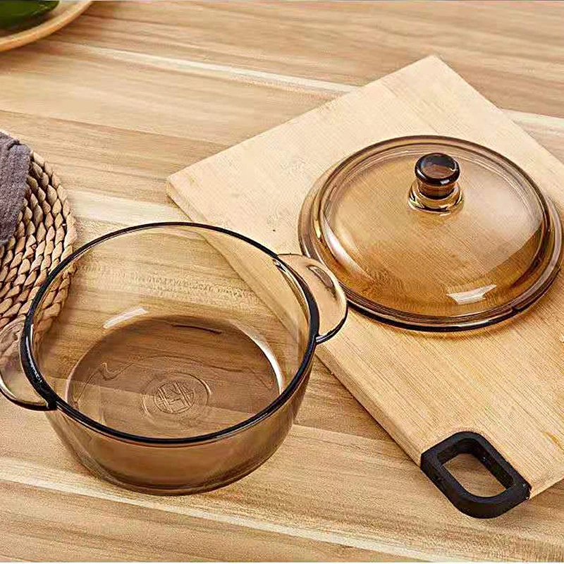 Hot Selling Transparent Pot Heat Resistant Non-Stick Glass Cooking Pan