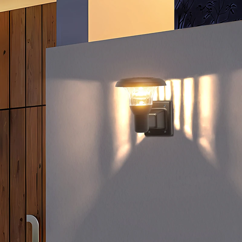 IP44 Outdoor LED Solar Wall Light Waterproof Solar Powered Mounted Light for Courtyard Garden Lighting