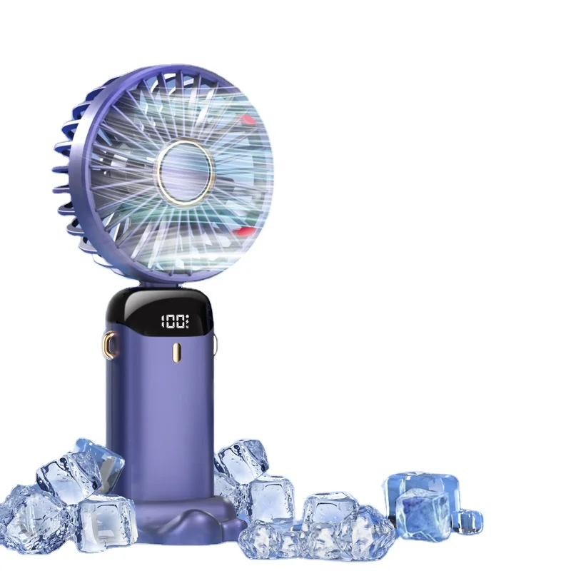 Перезаряжаемый воздушный Круглый ручной вентилятор открытый 1200 мАч портативный складной электрический мини-вентилятор