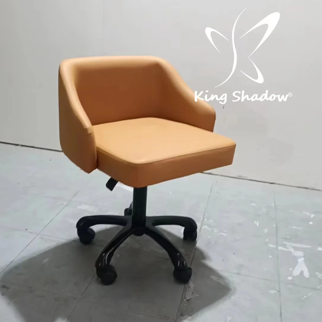 Beauty Adjustable Rolling Hairdressing Chair With Wheels White Master Chair Salon Stool